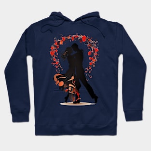 Romantic Dance: Silhouetted Couple's - Valentine's Day Hoodie